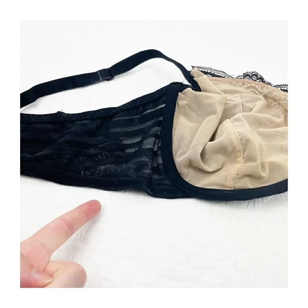 BUY 1 GET 1 FREE Adore Me 40ddd black lace lingerie bra unlined